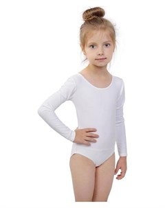 Купальник гимнастический с длинным рукавом размер 36 цвет белый Grace dance
