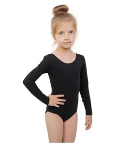 Купальник гимнастический длинный рукав размер 28 цвет чёрный Grace dance