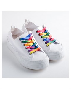 Шнурки для обуви 110см цвет радуга Никогда не сдавайся пара переводное тату Nnb