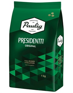 Кофе в зернах Паулиг Presidentti Original натуральный 1000 г вакуумная упаковка 16975 Paulig