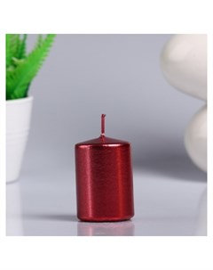 Свеча цилиндр парафиновая красный металлик 4 6 см Nnb