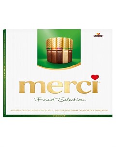 Конфеты шоколадные из шоколада с миндалем Merci
