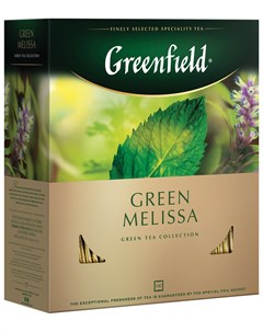 Чай Гринфилд Green Melissa зеленый с мятой 100 пакетиков в конвертах по 1 5 г 0879 Greenfield