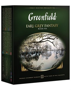 Чай Гринфилд Earl Grey Fantasy черный с бергамотом 100 пакетиков в конвертах по 2 г 0584 09 Greenfield