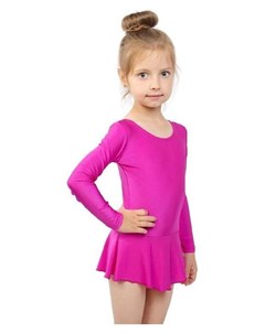 Купальник гимнастический с юбкой с длинным рукавом размер 34 цвет лиловый Grace dance