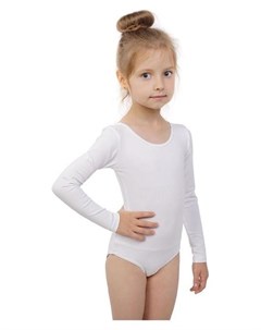Купальник гимнастический с длинным рукавом размер 34 цвет белый Grace dance