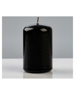 Свеча цилиндр лакированная 5 8 см чёрная Poland trend decor candle