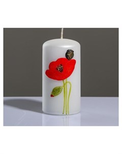 Свеча цилиндр Маки 6 11 5 см белый жемчуг Poland trend decor candle
