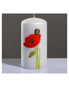 Свеча цилиндр Маки 7 13 см белый жемчуг Poland trend decor candle