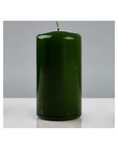Свеча цилиндр лакированная 6 11 5 см зелёная Poland trend decor candle