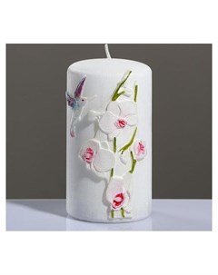 Свеча цилиндр Орхидея бьянко 7 13 см Poland trend decor candle