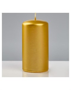 Свеча цилиндр лакированная 6 11 5 см золотая металлик Poland trend decor candle