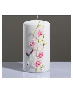 Свеча цилиндр Орхидея бьянко 8 15 см Poland trend decor candle