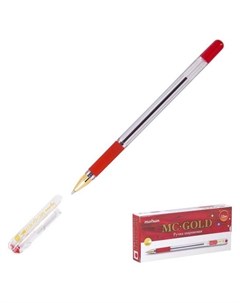 Ручка шариковая MC Gold стержень красный узел 0 5 мм грип Munhwa