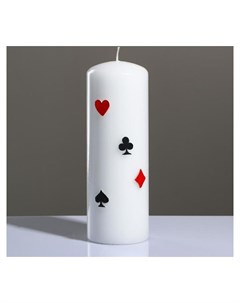 Свеча цилиндр Покер 7 20 см Poland trend decor candle