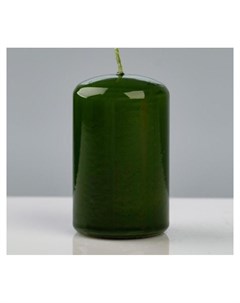 Свеча цилиндр лакированная 5 8 см зелёная Poland trend decor candle