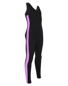 Комбинезон гимнастический с лампасами цвет чёрный фиолетовый размер 38 Grace dance
