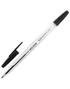 Ручка шариковая C 51 черная корпус прозрачный пишущий узел 1 мм линия письма 0 5 мм Staff