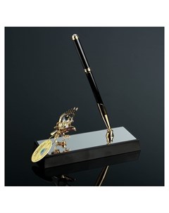 Настольный набор Ручка на подставке Орёл с кристаллами Сваровски Цвет черный Swarovski elements