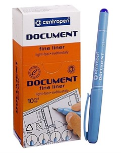 Ручка капиллярная Document 2631 0 1 мм длина письма 500 м синяя Centropen