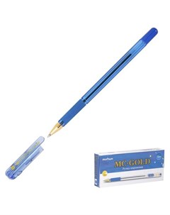 Ручка шариковая MC Gold резиновый грип чернила синие узел 1 0 мм Munhwa