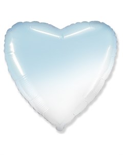 Шар фольгированный 18 Градиент сердце цвет голубой Flexmetal