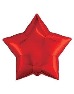 Шар фольгированный 19 звезда цвет красный Agura