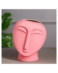 Ваза настольная Будда декоративная интерьерная розовая керамика 21 5 см Керамика ручной работы