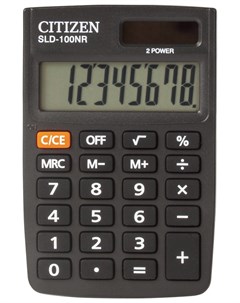 Калькулятор карманный Sld 100nr 90х60 мм 8 разрядов двойное питание Citizen