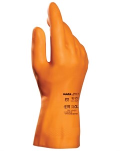 Перчатки латексные Industrial Alto 299 хлопчатобумажное напыление размер 7 S оранжевые Mapa