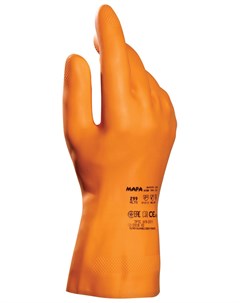 Перчатки латексные Industrial Alto 299 хлопчатобумажное напыление размер 8 M оранжевые Mapa