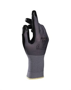 Перчатки текстильные Ultrane 553 нитриловое покрытие облив размер 9 L черные Mapa