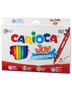 Фломастеры Joy 24 цвета суперсмываемые вентилируемый колпачок картонная коробка Carioca