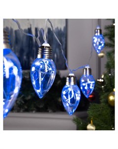 Гирлянда Нить 3 м с насадками лампочки капля Ip20 прозрачная нить 80 Led свечение синее фиксинг 12 В Luazon home