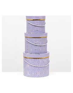 Набор круглых коробок 3 в 1 фиолетовый 23 X 19 5 17 X 14 см Nnb