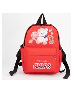 Рюкзак детский отдел на молнии наружный карман 2 боковых кармана дышащая спинка цвет красный Мишка Nnb