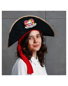 Шляпа пиратская Принцесса пиратов детская фетр р р 52 54 Страна карнавалия