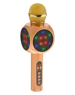 Колонка микрофон для караоке Ws 1816ch 2х3 Вт 2600 мач подсветка золотистый Nnb