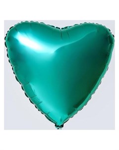 Шар фольгированный 19 сердце бирюзовый Agura