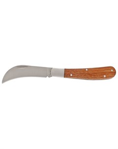 Нож садовый складной изогнутое лезвие 170 мм деревянная рукоятка Palisad