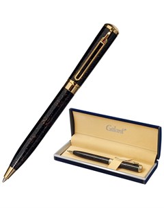 Ручка подарочная шариковая Tinta Marble корпус коричневый золотистые детали узел 0 7 мм синяя 143501 Галант