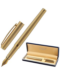 Ручка подарочная перьевая Versus корпус золотистый детали золотистые узел 0 8 мм синяя 143528 Галант