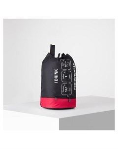 Рюкзак торба молодёжный отдел на стяжке шнурком цвет чёрный красный Nazamok