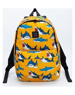 Рюкзак отдел на молнии наружный карман цвет жёлтый Акулы Zain