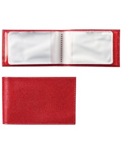 Визитница карманная Ящерица на 40 визитных карт натуральная кожа тиснение красная Befler
