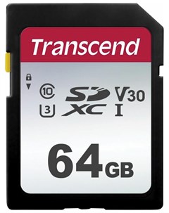 Карта памяти SDXC 64GB UHS I U3 V30 95 Мб сек class 10 Transcend