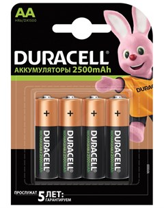 Батарейки аккумуляторные АА HR06 Ni Mh 2500 mAh комплект 4 шт в блистере Duracell