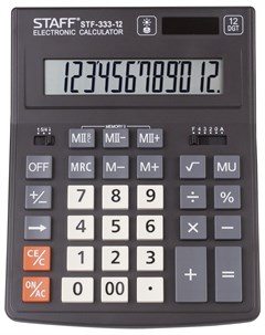 Калькулятор настольный Plus Stf 333 200x154 мм 12 разрядов двойное питание Staff