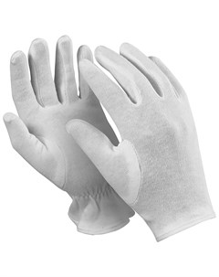 Перчатки хлопчатобумажные Атом комплект 12 пар размер 7 S белые Manipula
