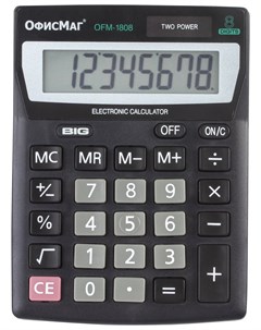 Калькулятор настольный OFM 1807 КОМПАКТНЫЙ 140х105 мм 8 разрядов двойное питание Офисмаг